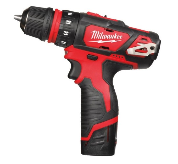 Дрель-шуруповерт аккумуляторный MILWAUKEE, M12 BDDXKIT-202C (+ заряд.устройство, 2 акум.Х 2Ач, 3 насадки, HD кейс)