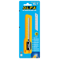 Нож OLFA SL-1; уникальный одноручный слайдерный механизм фиксации лезвия; для домашней мастерской, производственных предприятий, искусства и ремесленничества (197510)