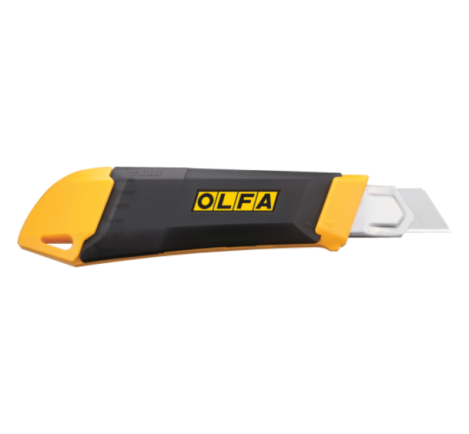 Нож OLFA DL-1; фиксация лезвия слайдерная Auto-Lock; съемный встроенный в ручку контейнер для тупых сегментов (240510)