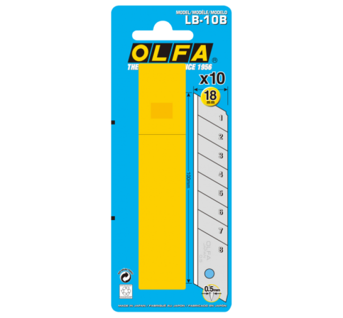 Лезвие OLFA  LB-10B сегментированное 18мм 10шт (300552)