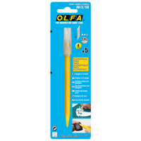 Нож OLFA AK-5/5B; для художественных и дизайнерских работ; крышка лезвия и 5 лезвий в комплекте; для деликатной резки бумаги, винила, резины, моделей, картона, пенопласта (547550)
