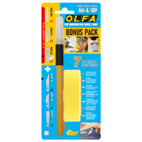 Нож OLFA AK-4/BP; крышка лезвия и бонусные 7 лезвий (2xKB4-S, 1xKB4-F, 1xKB4-R, 1xKB4-NF, 1xKB4-P, 1xKB4-SC); профессиональный для художественных и дизайнерских работ (550520)