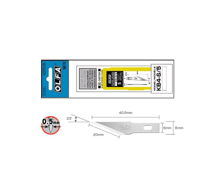 Лезвие OLFA KB4-S/5; блистер 5 шт; для AK-4 (551510)
