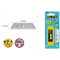 Лезвие OLFA SKB-2/5B; трапециевидное; блистер 5 шт; для SK-4, SK-4/green, SK-5, SK-9, SK-3, UTC-1 (621511)