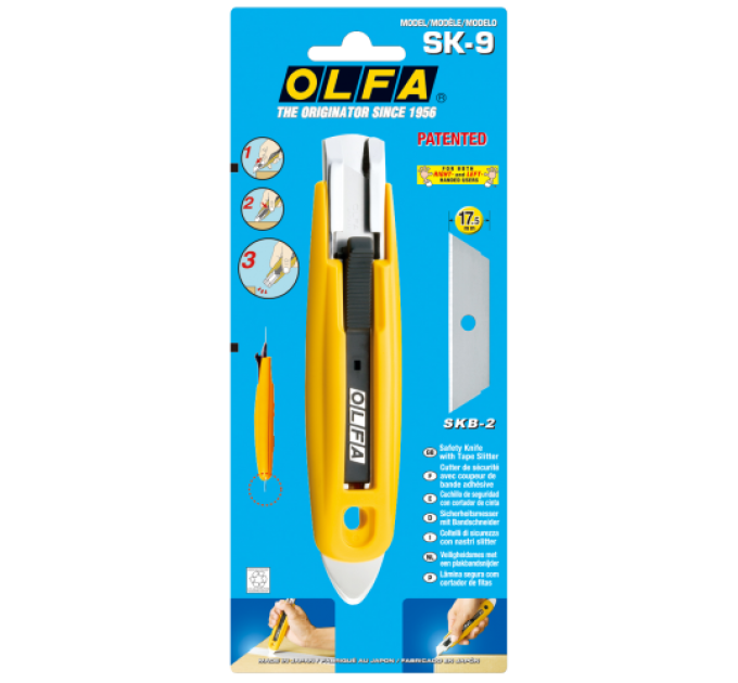 Нож OLFA SK-9; безопасный; трапецевидное лезвие SKB-2/RSKB-2/HOB-2 17,5мм (627513)