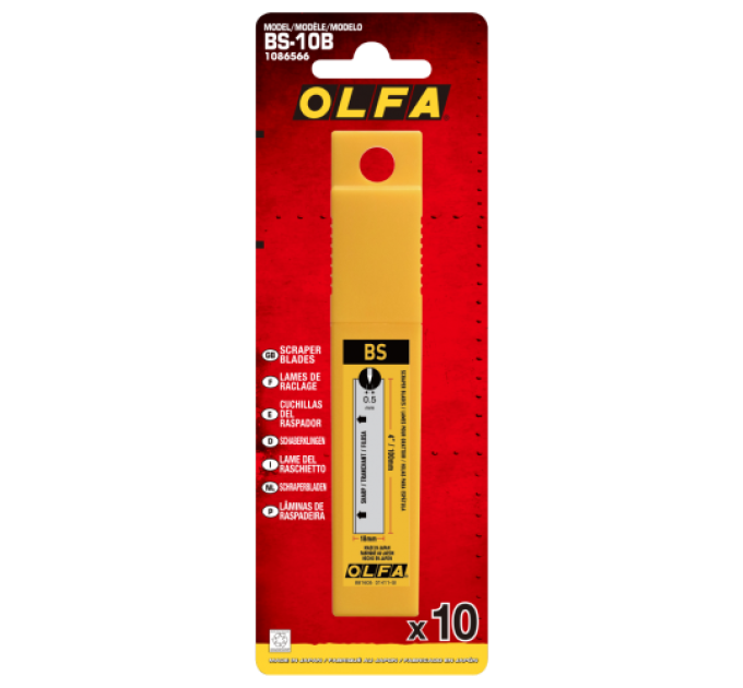 Лезвие OLFA BS-10B; лезвие стандартное для скребков BSR; 10 шт (881608)