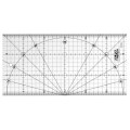 Линейка-шаблон OLFA MQR-15x30 акриловая прозрачная; 150х300х3 мм; нескользящая матовая поверхность; для резки тканей круговыми ножами (951531)